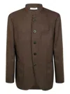 Boglioli Single-breasted Coffee-colored Linen Blazer In Brown