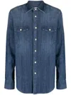 Boglioli Men's Denim Button-down Shirt In Blue For Fw23 In Denim