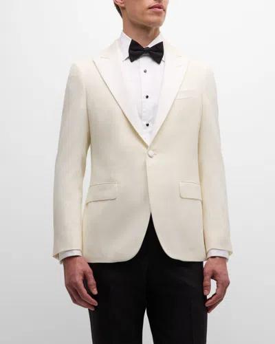 Boglioli Men's Solid Wool Dinner Jacket In White