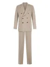 Boglioli Linen Double-breasted Suit In Beige