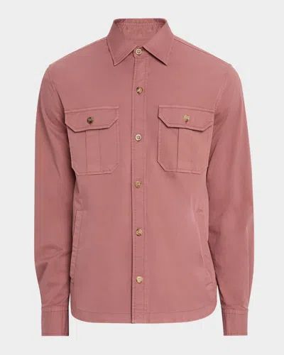 BOGLIOLI MEN'S WAXY TEXTURED OVERSHIRT
