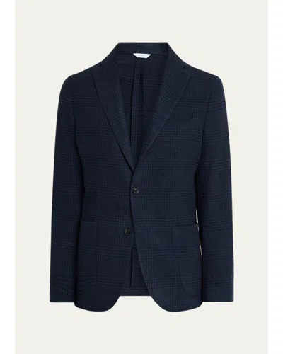 Boglioli Men's Wool And Cashmere Plaid Sport Coat In Navy