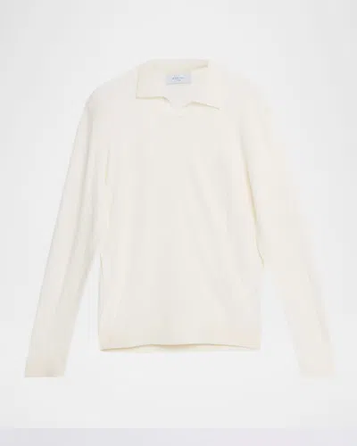 Boglioli Men's Wool Chevron-knit Johnny Collar Polo Sweater In Multi