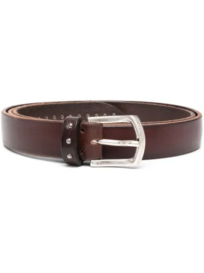 Boglioli Metallic-buckle Adjustable Belt In Braun
