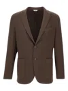 Boglioli Narrow-lapel Wool Blazer In Brown