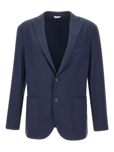 Boglioli Narrow Lapels Patch Pockets Blazer In Blue