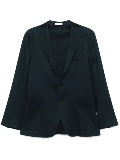 BOGLIOLI NAVY BLUE COTTON BLAZER