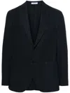 Boglioli Single-breasted Twill Blazer In Navy Blue