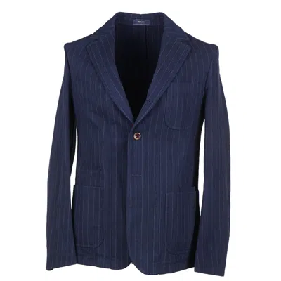 Pre-owned Boglioli Navy Blue Cotton Sport Coat With Contrast Detail 38r (eu 48)