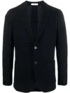Boglioli Wool Dart Detailing Notched Lapels Front Button Jacket In Blue