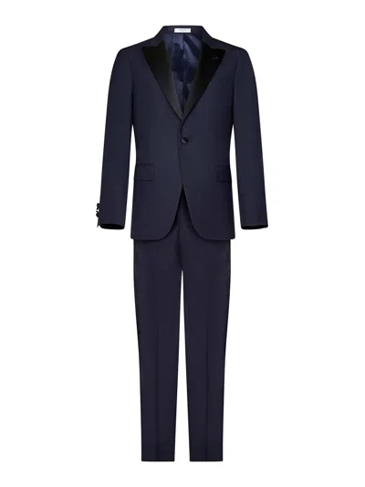 BOGLIOLI NAVY BLUE SUIT IN VIRGIN WOOL