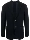Boglioli Wool Dart Detailing Notched Lapels Front Button Jacket In Black
