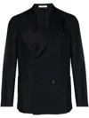 Boglioli Virgin Wool And Cotton Double-breasted K-jacket In Black