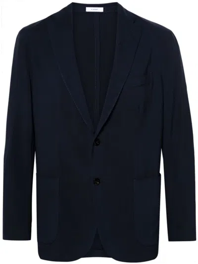 BOGLIOLI BOGLIOLI NAVY BLUE WOOL JACKET