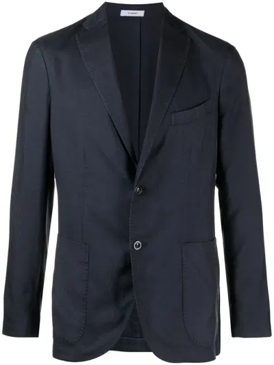Boglioli Notched-lapels Cashmere-blend Blazer In Blue