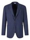 Boglioli Notched Wool Jacket In Blue