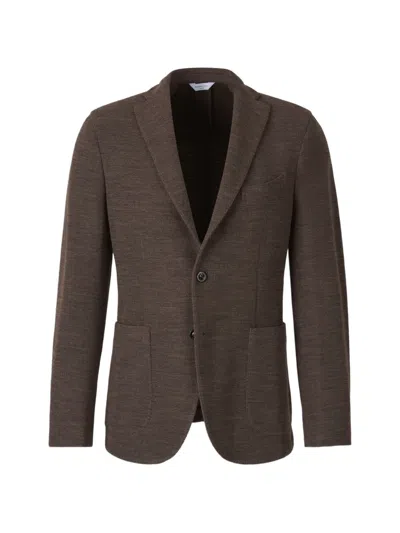 Boglioli Notched-lapel Single-breasted Blazer In Brown