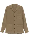 Boglioli Olive Green Relaxed-fit Overshirt With Button Fastening