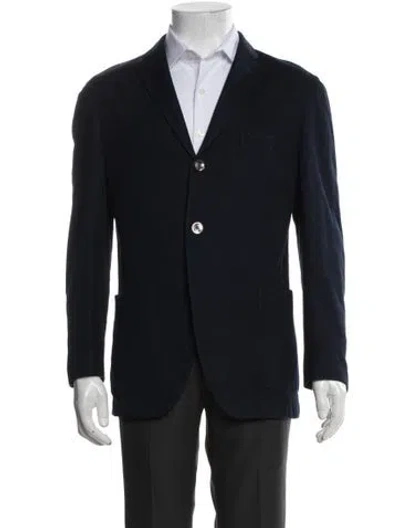 Pre-owned Boglioli Open Front Long Sleeve Cardigan In Blue