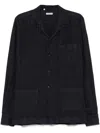 Boglioli Relaxed-fit Navy Blue Overshirt With Camp Collar In Blue