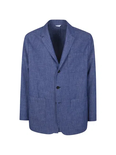Boglioli Denim Jacket Notch Lapel Chest And Front Pockets In Blue