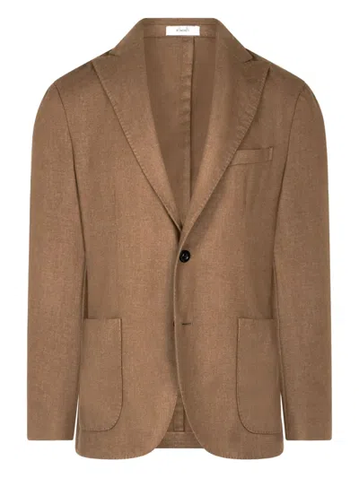 Boglioli Patch-pocket Single-breasted Blazer In Brown