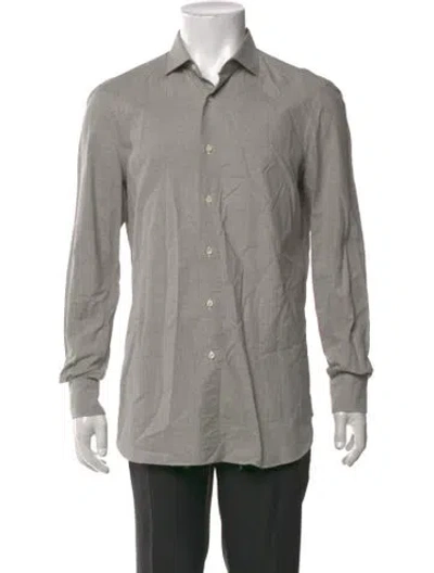 Pre-owned Boglioli Patterned Long Sleeve Dress Shirt In Grey