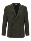 Boglioli Peak-lapel Check Blazer In Green