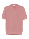 Boglioli Pink Honeycomb Cotton Polo Shirt In Pink