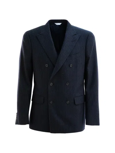 Boglioli Pinstripe Double-breasted Suit In Blue