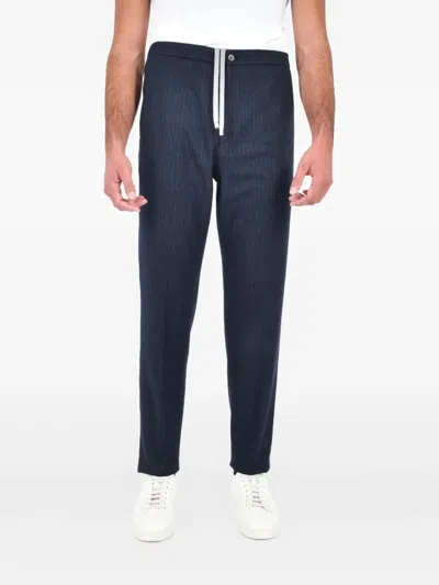 BOGLIOLI PINSTRIPE DRAWSTRING TROUSERS