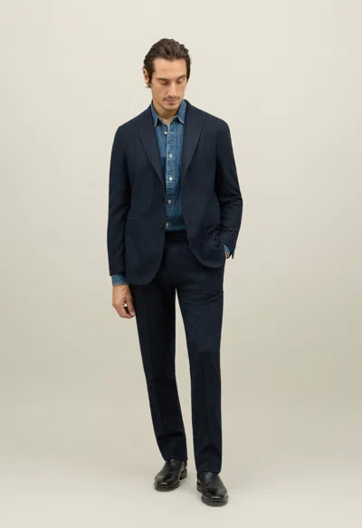 Boglioli Pinstripe Flannel K-suit In Blue