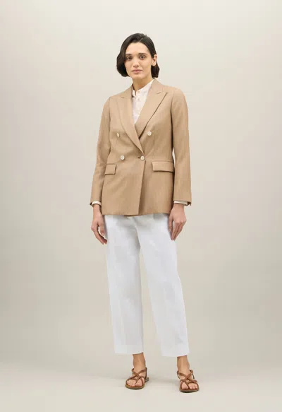 Boglioli Pinstripe Wool Bianca Blazer In Brown