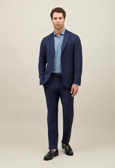 Boglioli Pinstripe Wool Canva K-suit In Blue