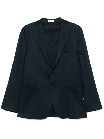 Boglioli Piqué-weave Blazer In 0780 Navy