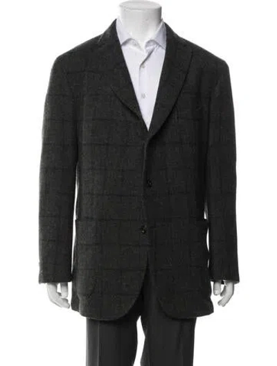 Pre-owned Boglioli Plaid Print Blazer In Black