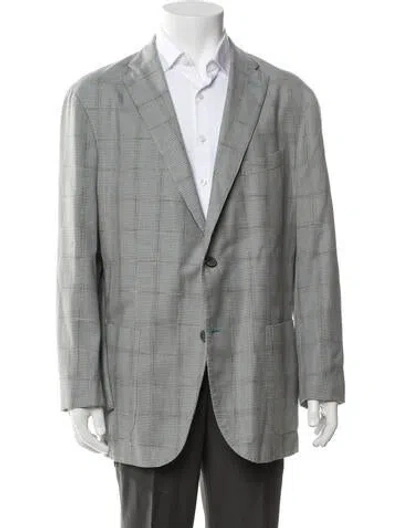 Pre-owned Boglioli Plaid Print Blazer In Blue