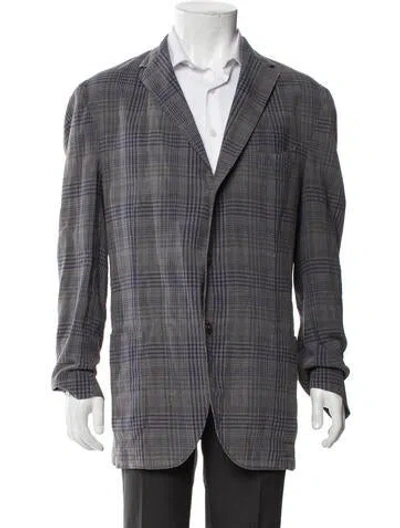 Pre-owned Boglioli Plaid Print Jacket In Blue