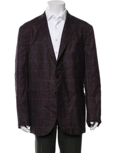Pre-owned Boglioli Plaid Print Jacket In Purple