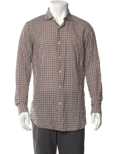 Pre-owned Boglioli Plaid Print Long Sleeve Dress Shirt In Multi