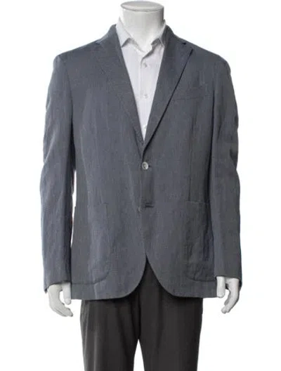 Pre-owned Boglioli Plaid Print Peacoat In Blue