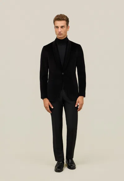 Boglioli Plain Velvet Milano Dinner Jacket In Black