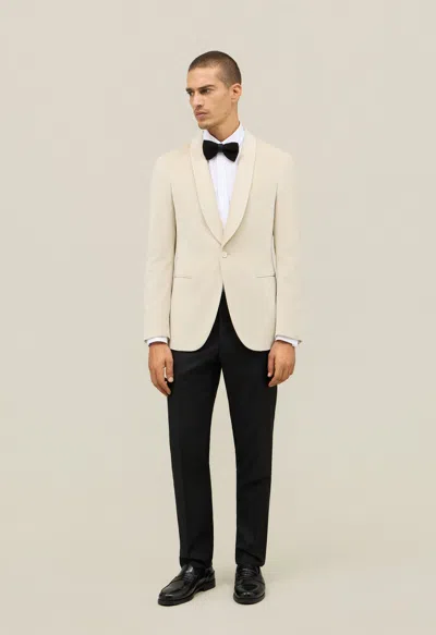 Boglioli Plain Velvet Milano Dinner Jacket In White