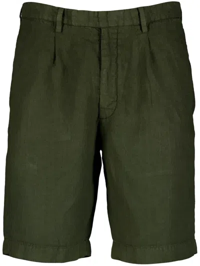 Boglioli Pleat-detail Linen Shorts In Green