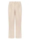 Boglioli Pleat-detail Linen Trousers In Neutrals
