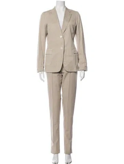 Pre-owned Boglioli Pleated Accents Pant Set In Neutrals