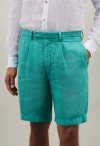 BOGLIOLI PLEATED LINEN SHORTS