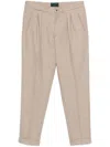 Boglioli Pleated Tapered Tailored Trousers In Brown