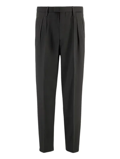 Boglioli Pleated Wool Trousers In Black