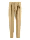 Boglioli Pleated Wool Trousers In Neutral